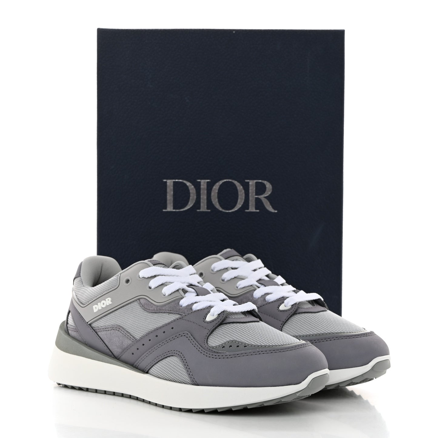 Technical Mesh Calfskin Mens B29 Sneakers 40 Grey