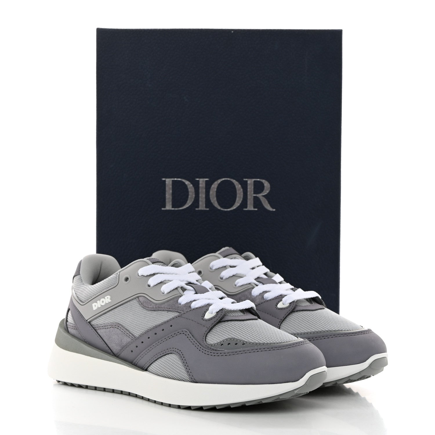 Christian Dior Technical Mesh Calfskin Mens B29 Sneakers 40 Grey 9 of 9