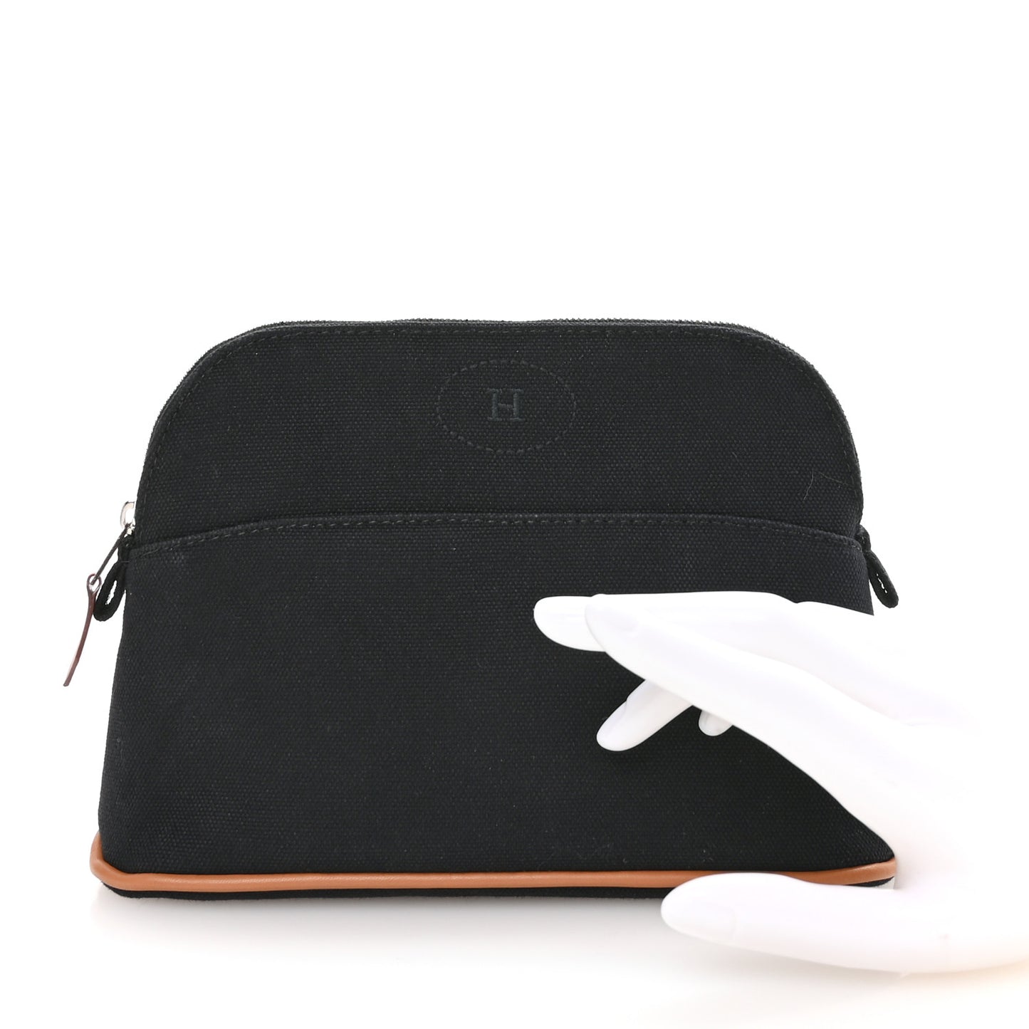 Cotton Canvas Mini Bolide Travel Cosmetic Pouch Black