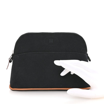Hermes Cotton Canvas Mini Bolide Travel Cosmetic Pouch Black 3 of 16