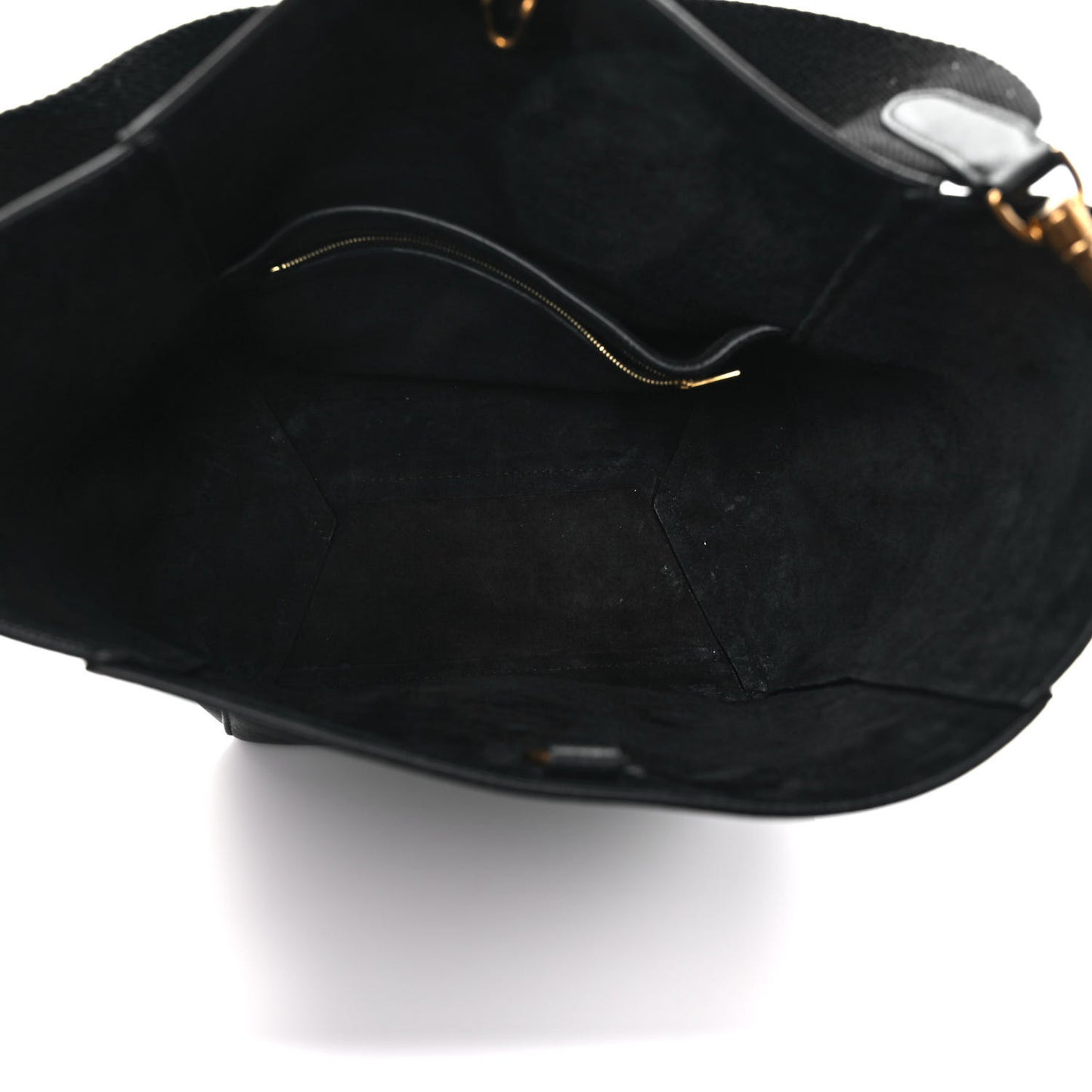 Soft Grained Calfskin Sangle Bucket Bag Black