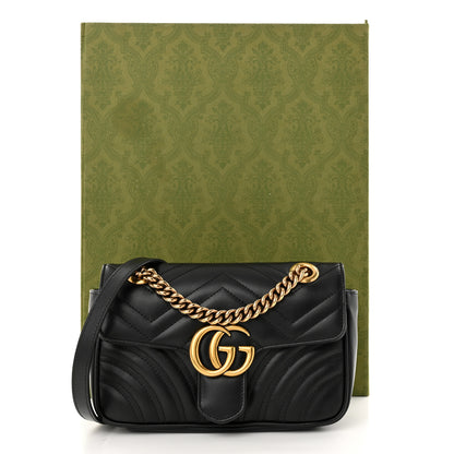 Gucci Calfskin Matelasse Mini GG Marmont Shoulder Bag Black 11 of 11