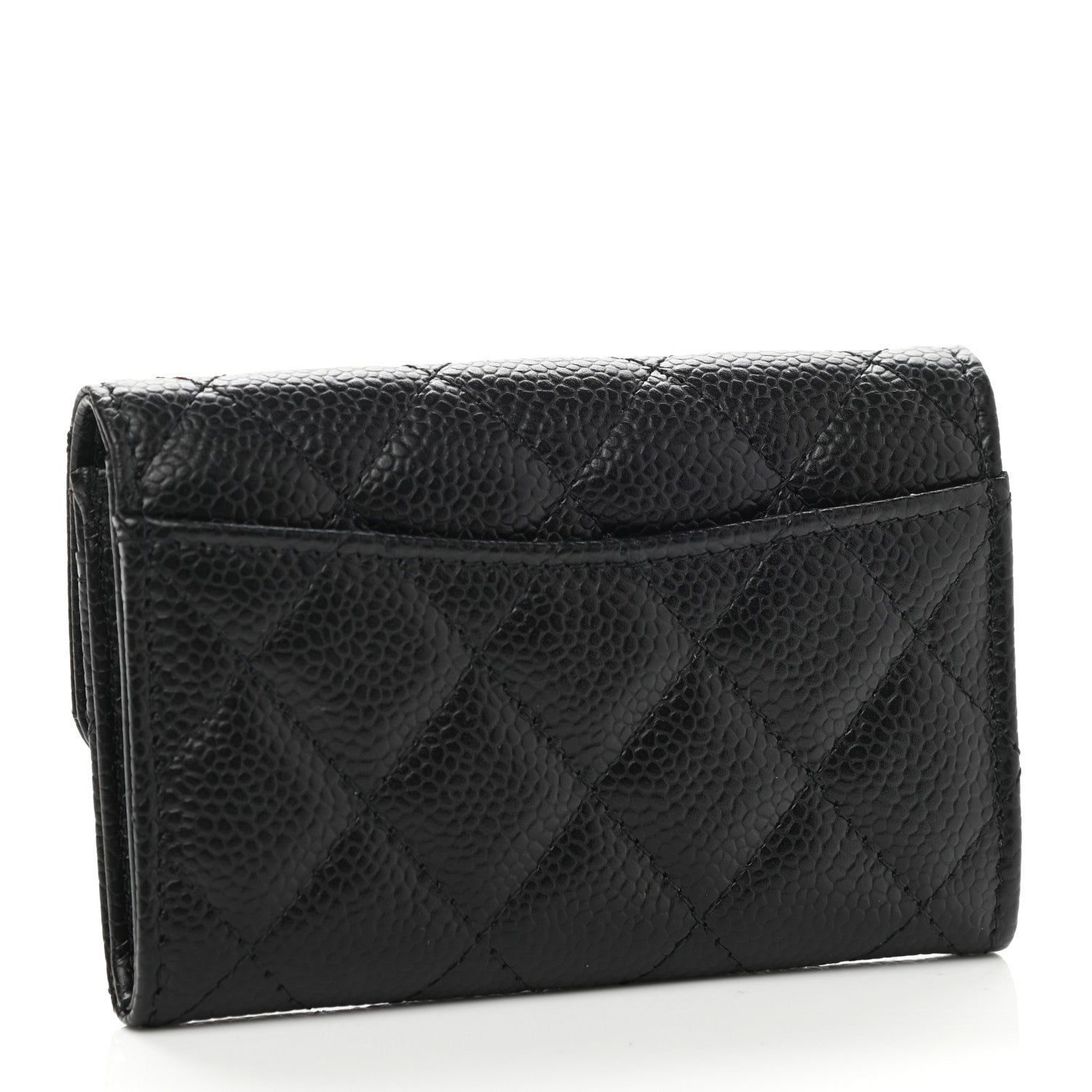 Chanel Caviar Quilted Flap Card Holder Wallet Black 3 of 8