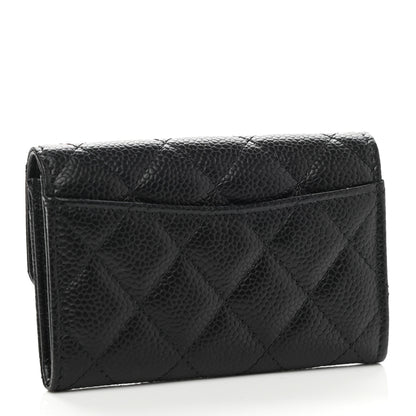 Chanel Caviar Quilted Flap Card Holder Wallet Black 3 of 8