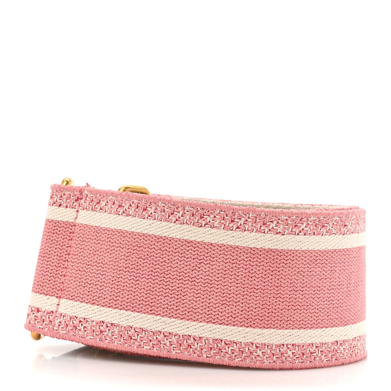Christian Dior Canvas Embroidered Shoulder Strap Pink Beige 2 of 4