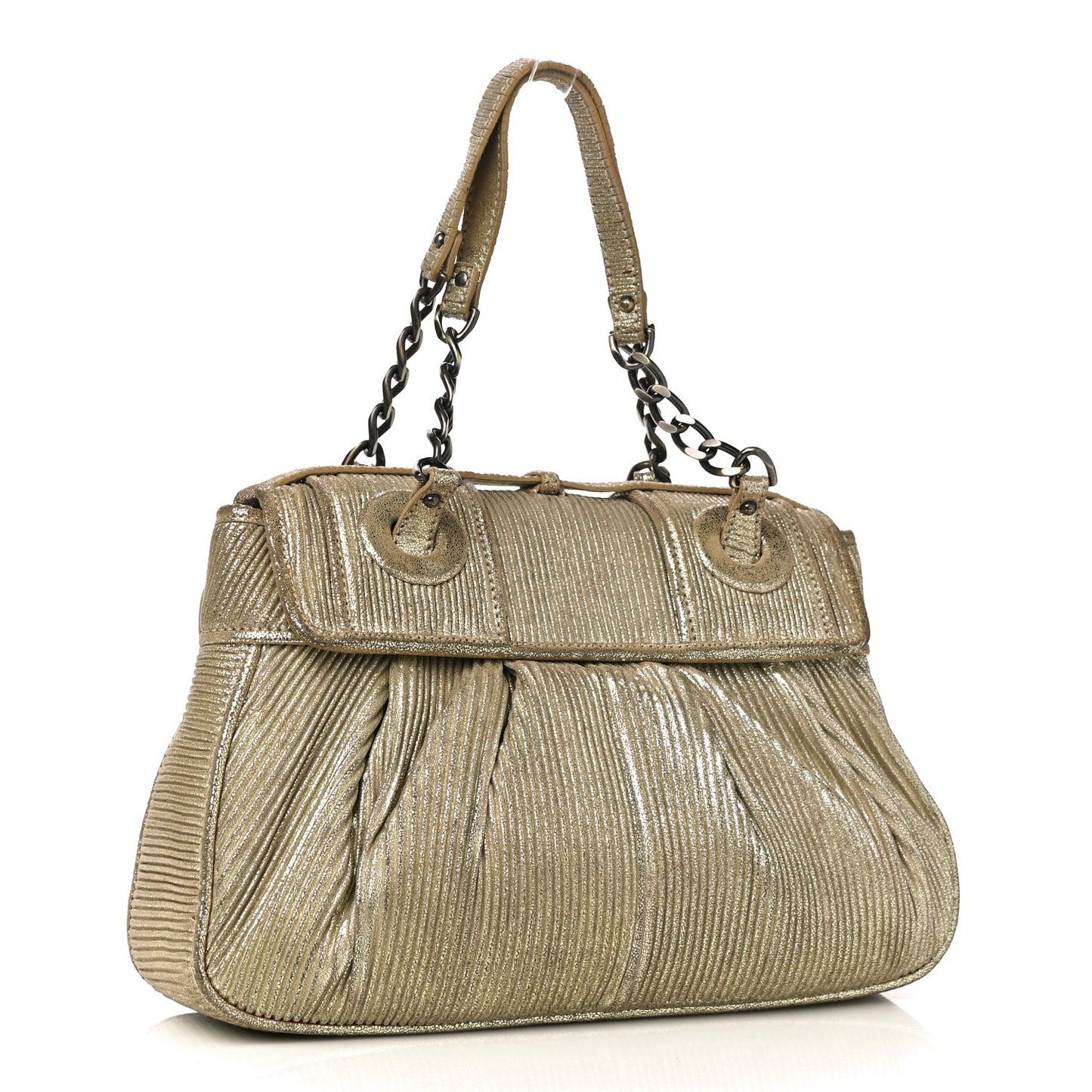 Metallic Corduroy B Bag Gold