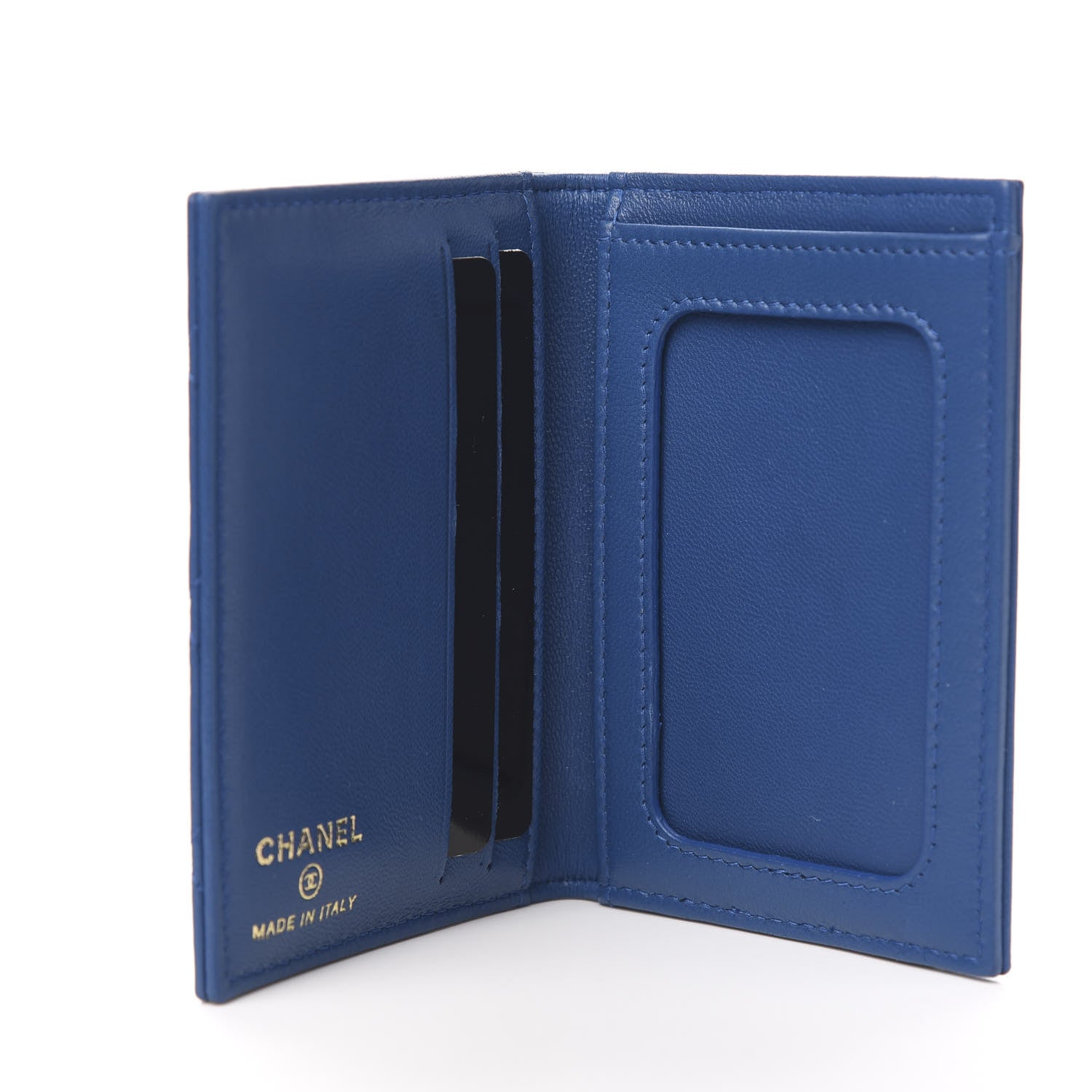 Chanel Lambskin Quilted Card Holder Wallet Blue 4 of 7