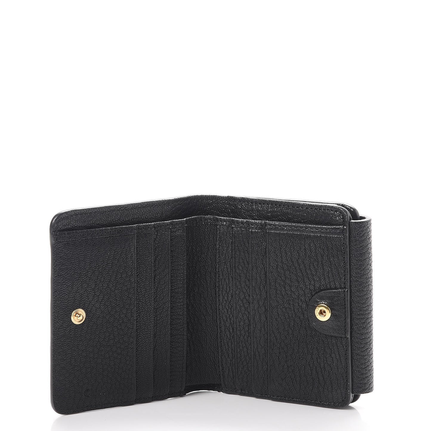 Grained Lambskin Drew Square Wallet Black
