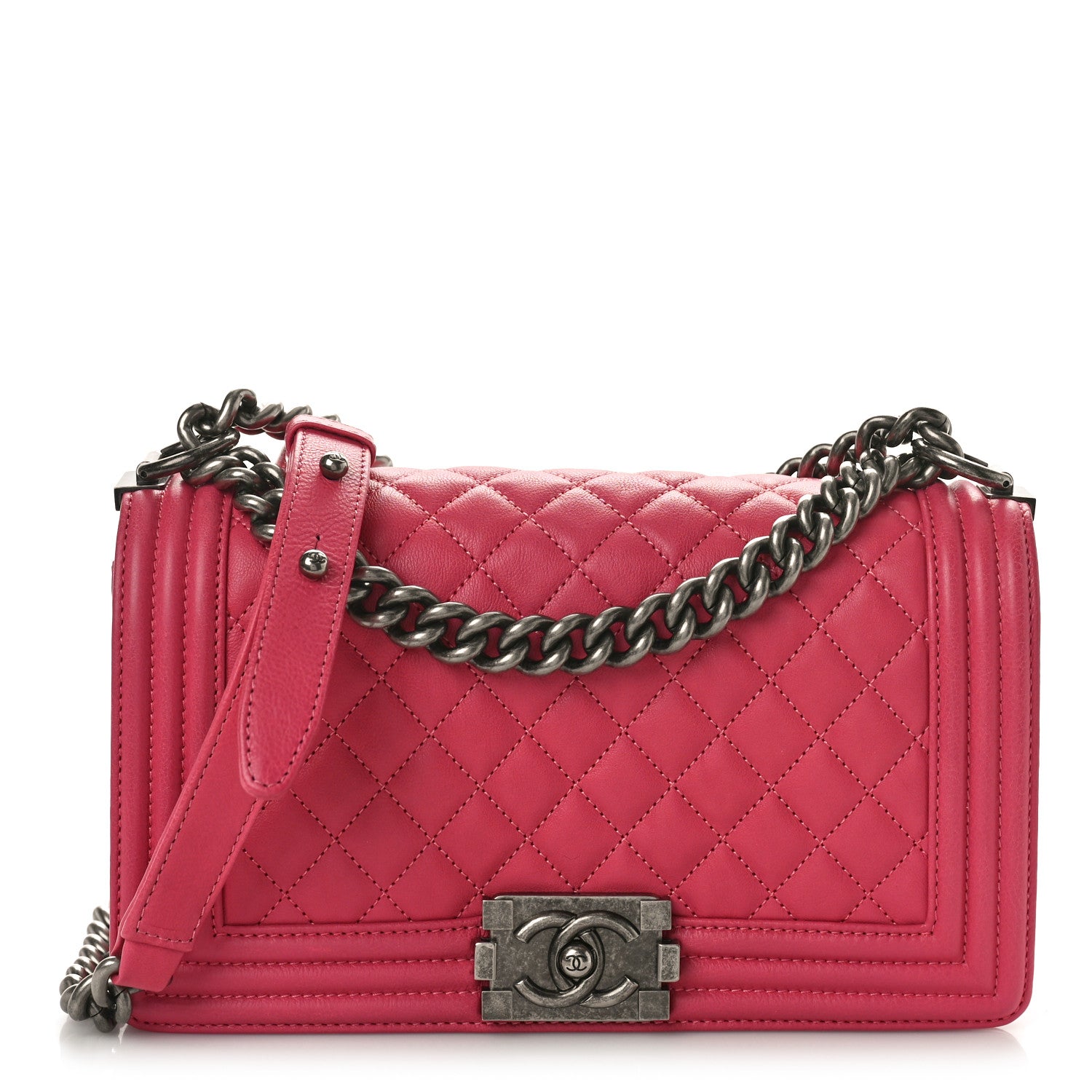 Chanel Calfskin Quilted Medium Boy Flap Pink 1 of 10