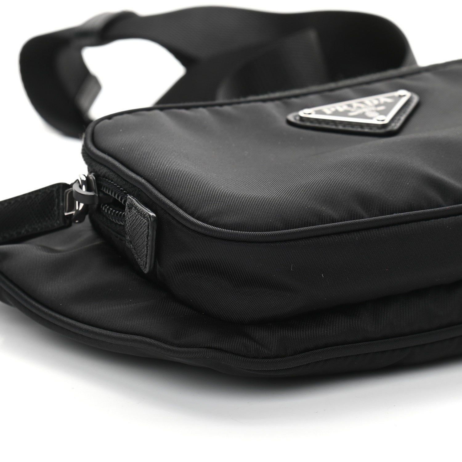 Prada Tessuto Nylon Saffiano Belt Bag Black 9 of 10