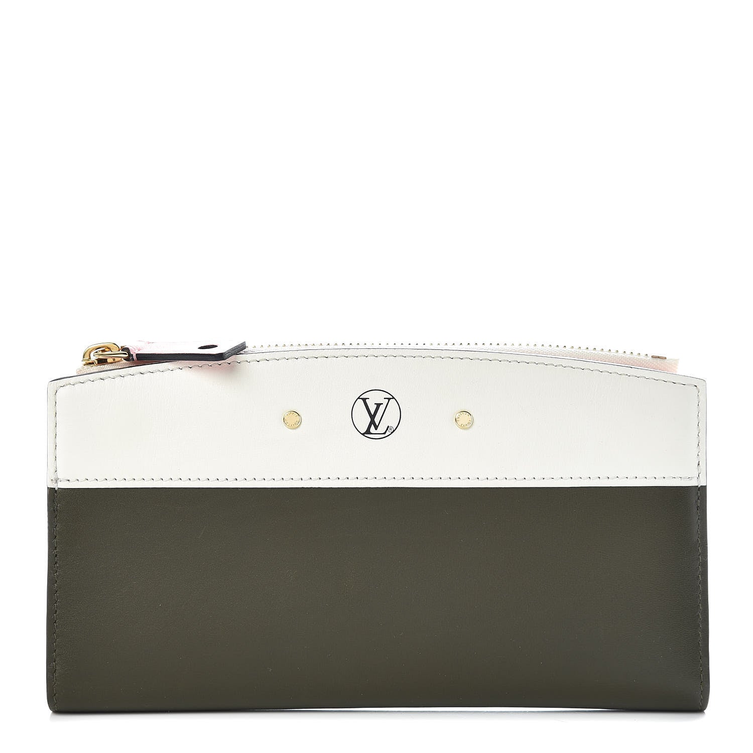 Louis Vuitton Calfskin City Steamer Wallet Kaki White 1 of 7