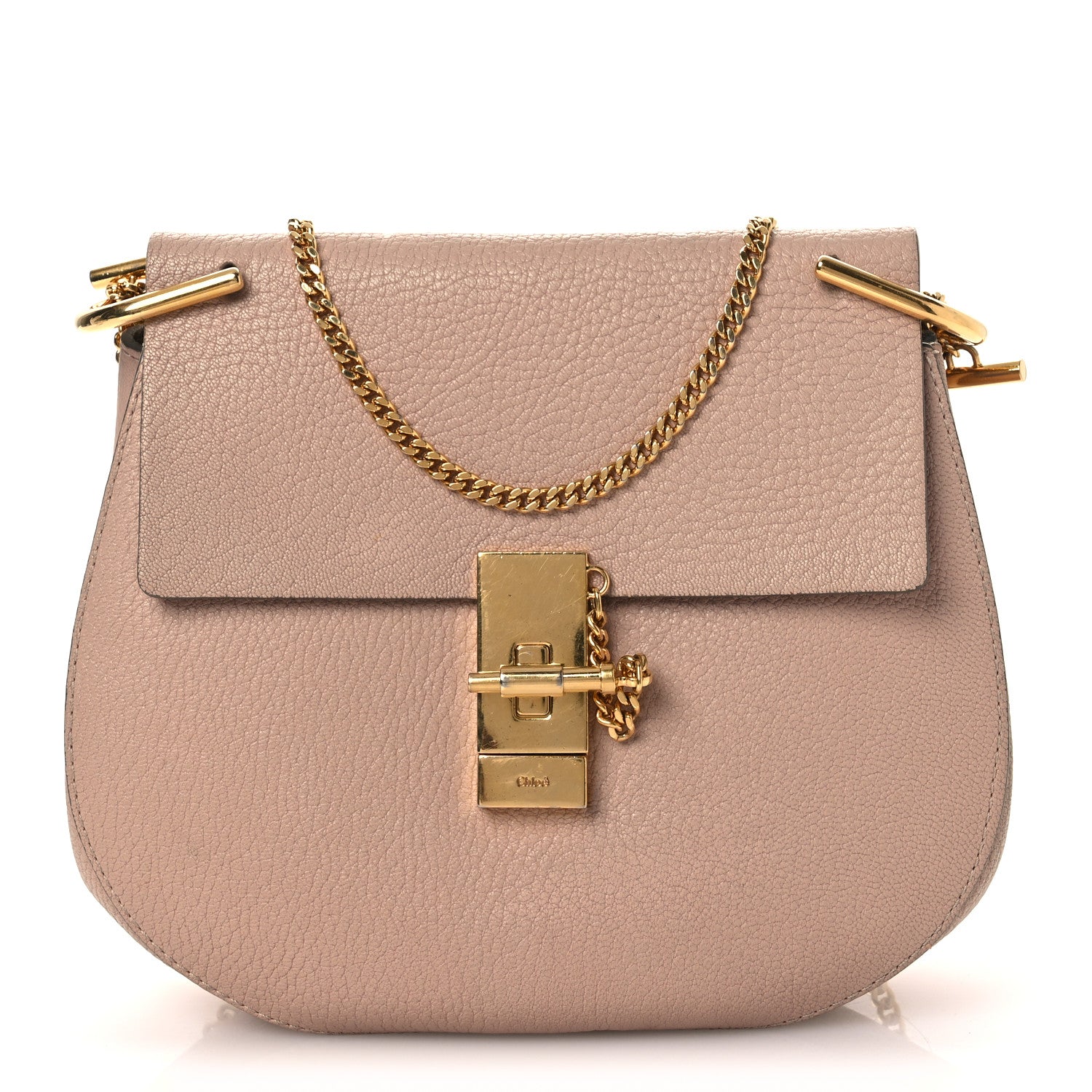 Chloe Grained Lambskin Drew Shoulder Bag Cement Pink 1 of 15