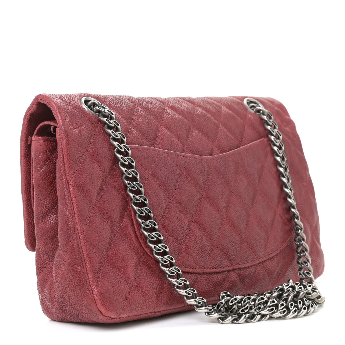 Washed Caviar Quilted 2.55 Reissue 225 Bijoux Chain Flap Red