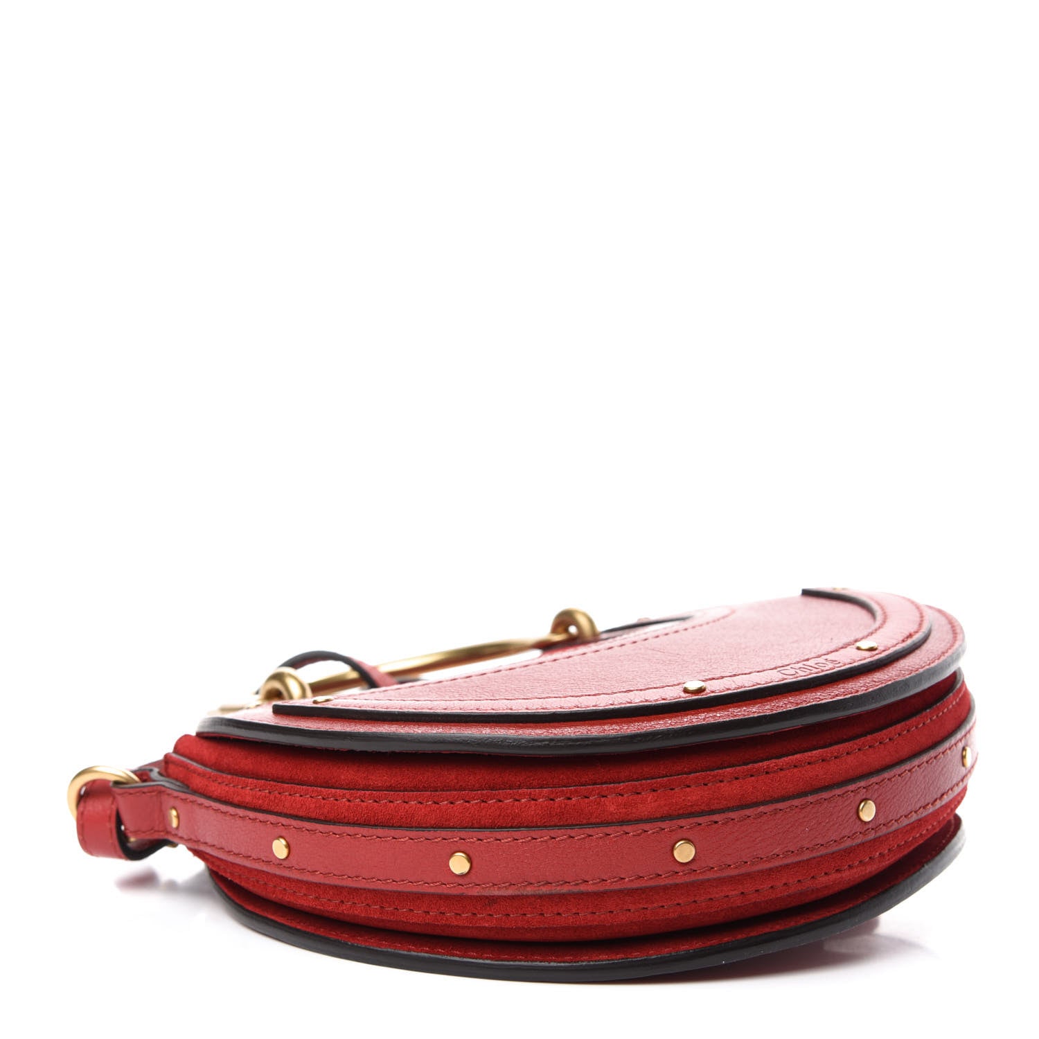 Chloe Shiny Goatskin Smooth Calfskin Suede Small Pixie Bag Dahlia Red 4 of 10