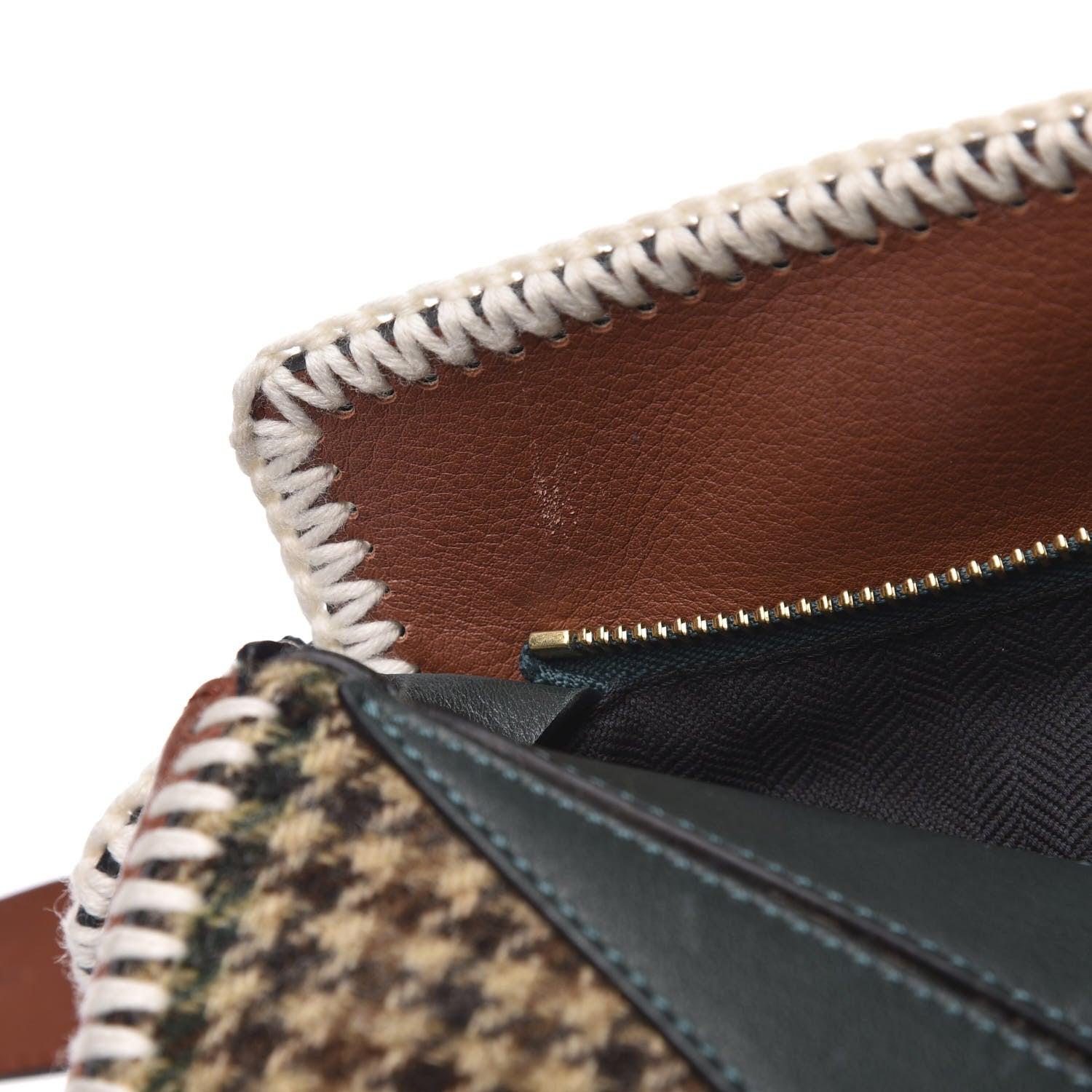 Loewe Tweed Calfskin Medium Puzzle Bag Emerald 644319 – FASHIONPHILE