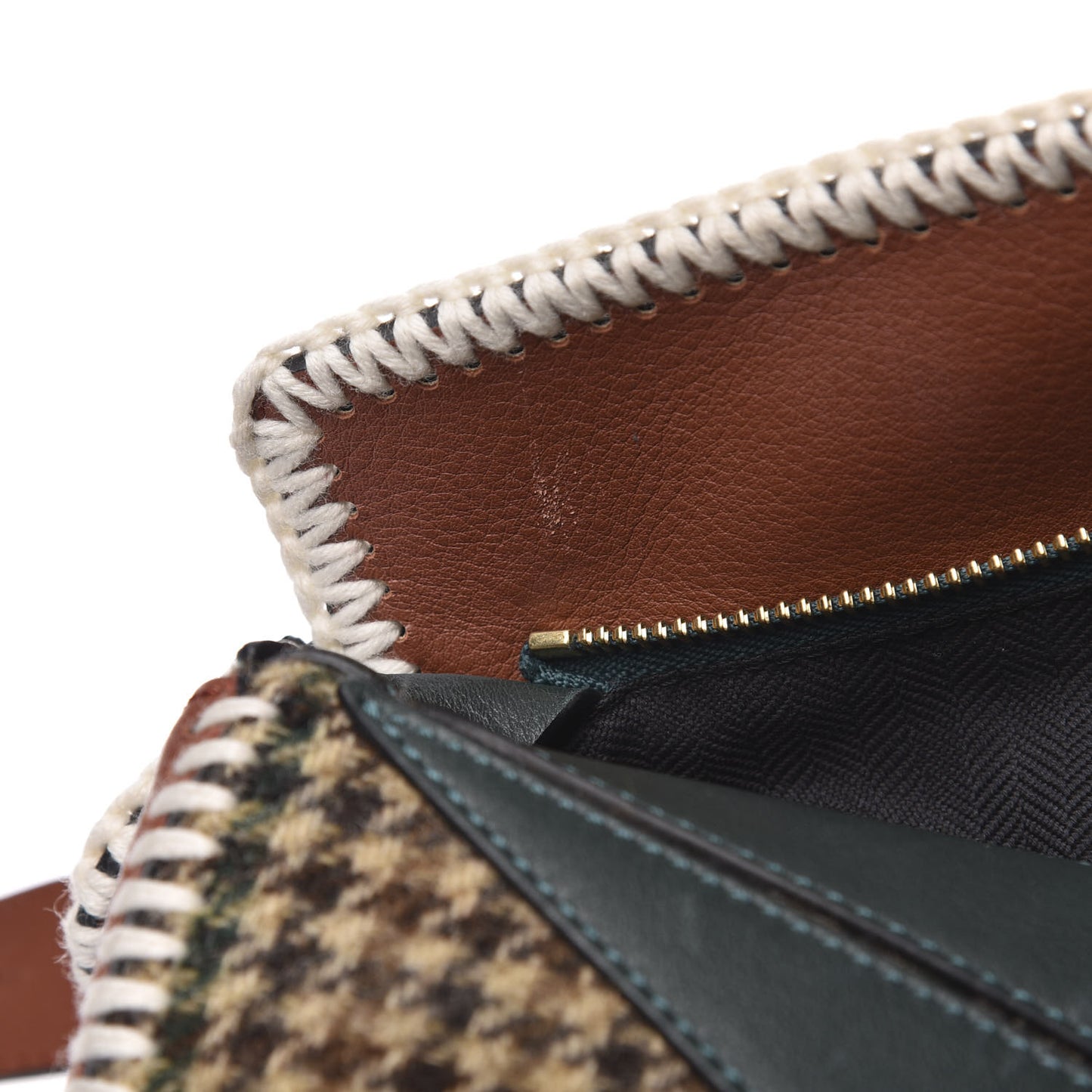 Tweed Calfskin Medium Puzzle Bag Emerald