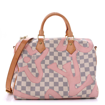 Louis Vuitton Damier Azur Tahitienne Speedy Bandouliere 30 Rose Ballerine 1 of 15