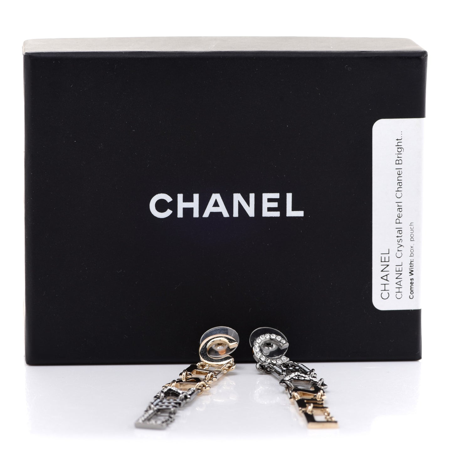 Crystal Pearl Chanel Bright Young Things Earrings Gold Ruthenium