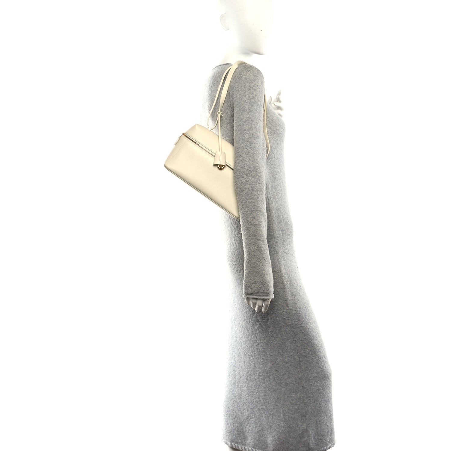 Loro Piana Grained Calfskin L27 Extra Pocket Pouch Whisper White 2 of 9