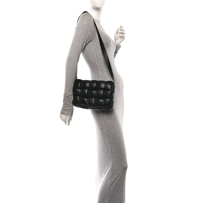 Bottega Veneta Paper Calfskin Maxi Intreccio Padded Cassette Crossbody Bag Black 2 of 10