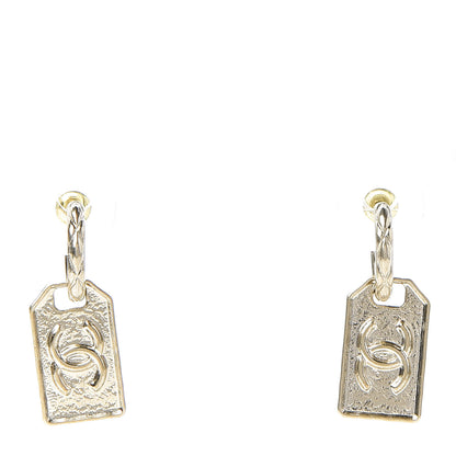 Chanel CC Tag Drop Earrings Gold 1 of 5