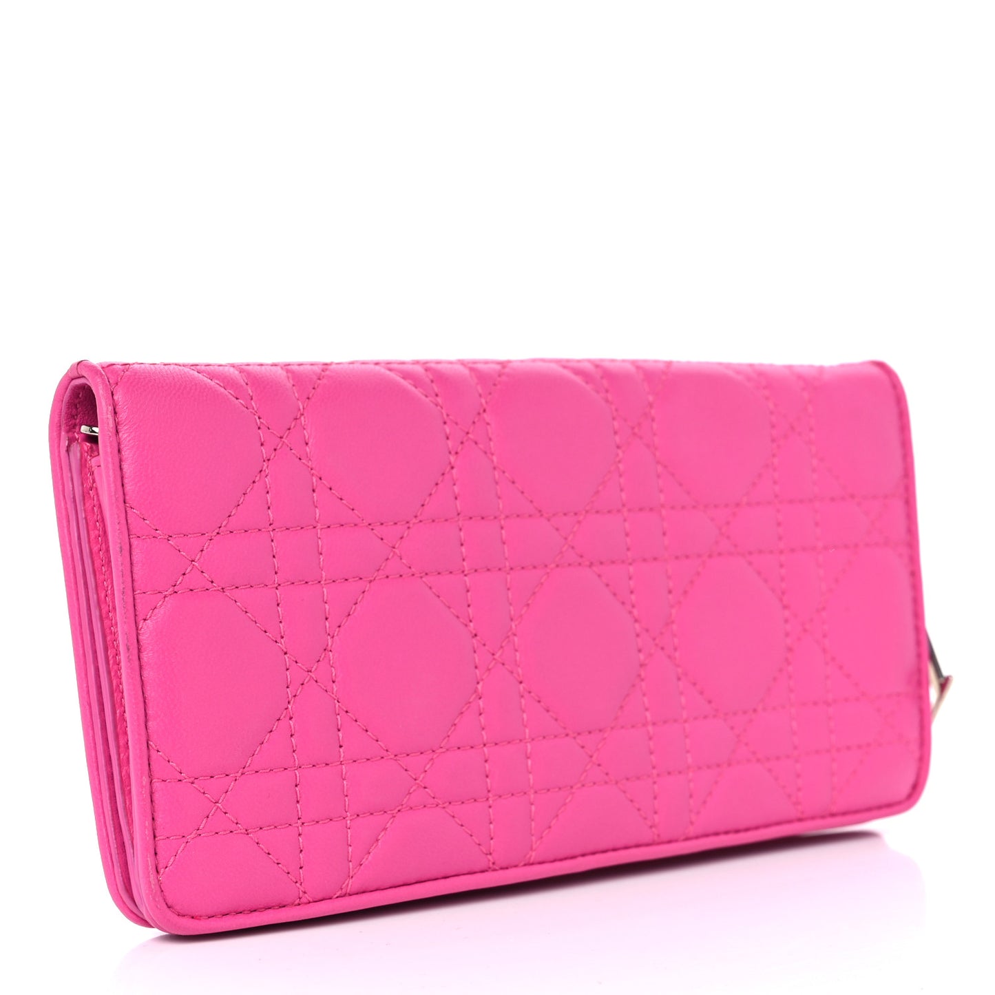 Lambskin Cannage Lady Dior Wallet Organizer Rose Sorbet