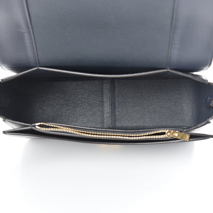 Celine Shiny Smooth Calfskin Medium Frame Shoulder Bag Black Navy 5 of 14