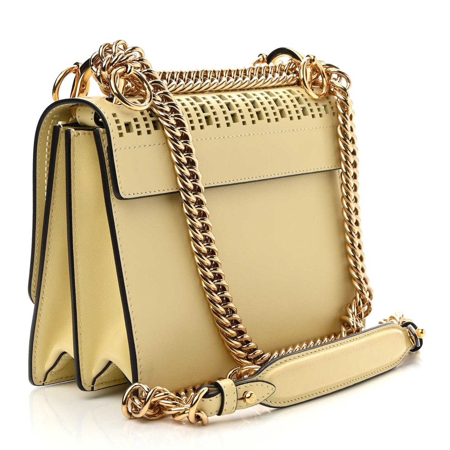 Vitello Grace Openwork Small Kan I Shoulder Bag Banana