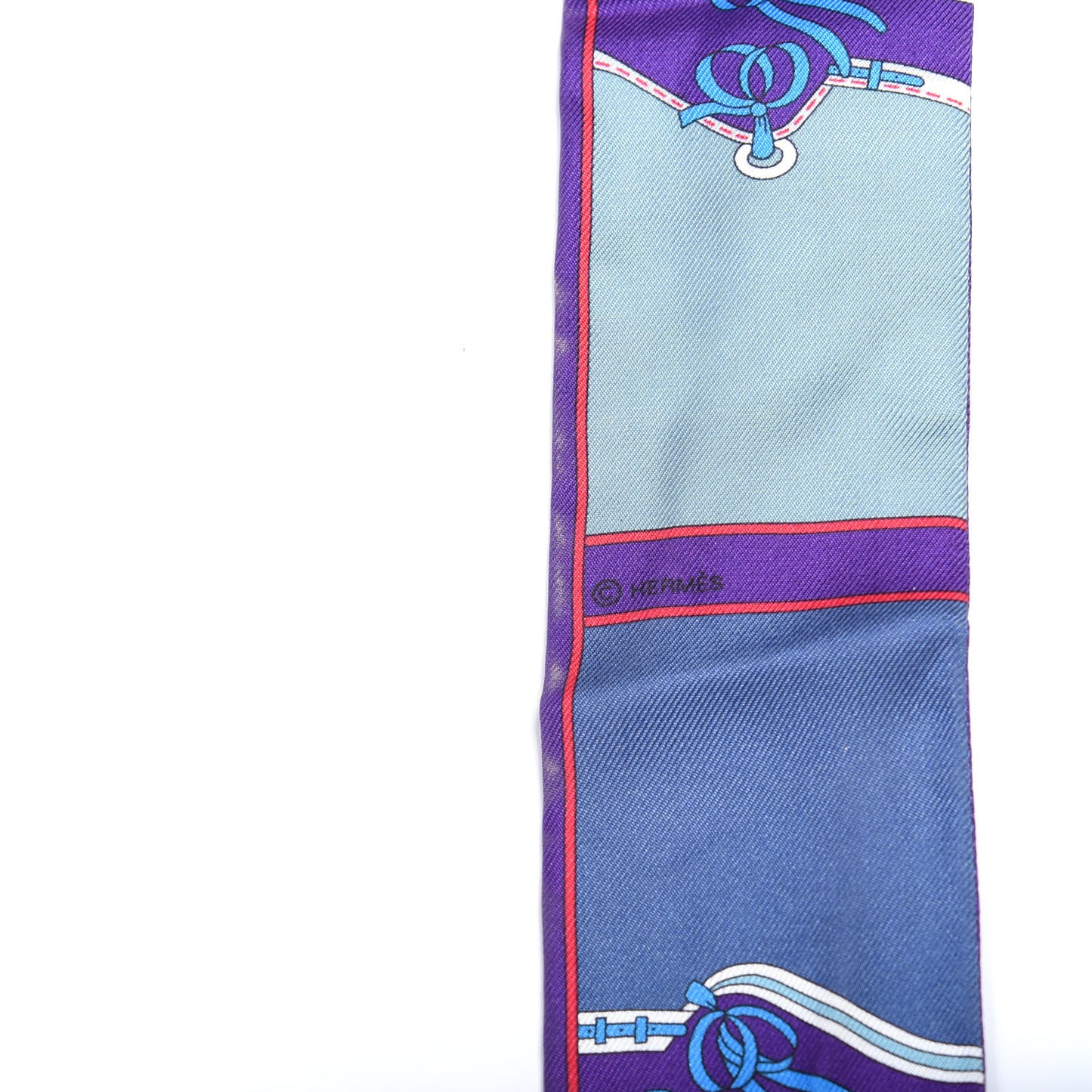 Silk Camails Twilly Scarf Violet Azure Celado