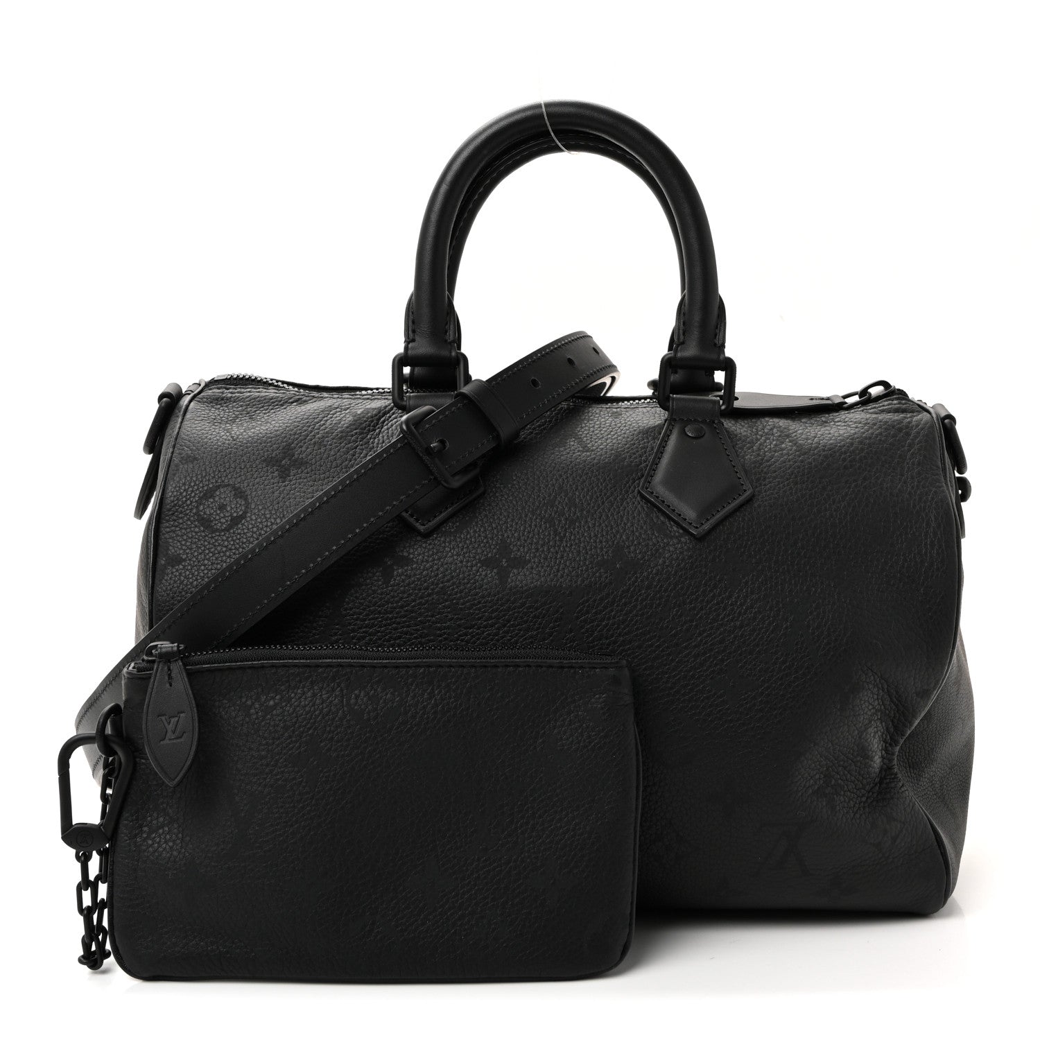 Louis Vuitton Calfskin Monogram Speedy P9 Bandouliere 30 Ultra Black 3 of 9