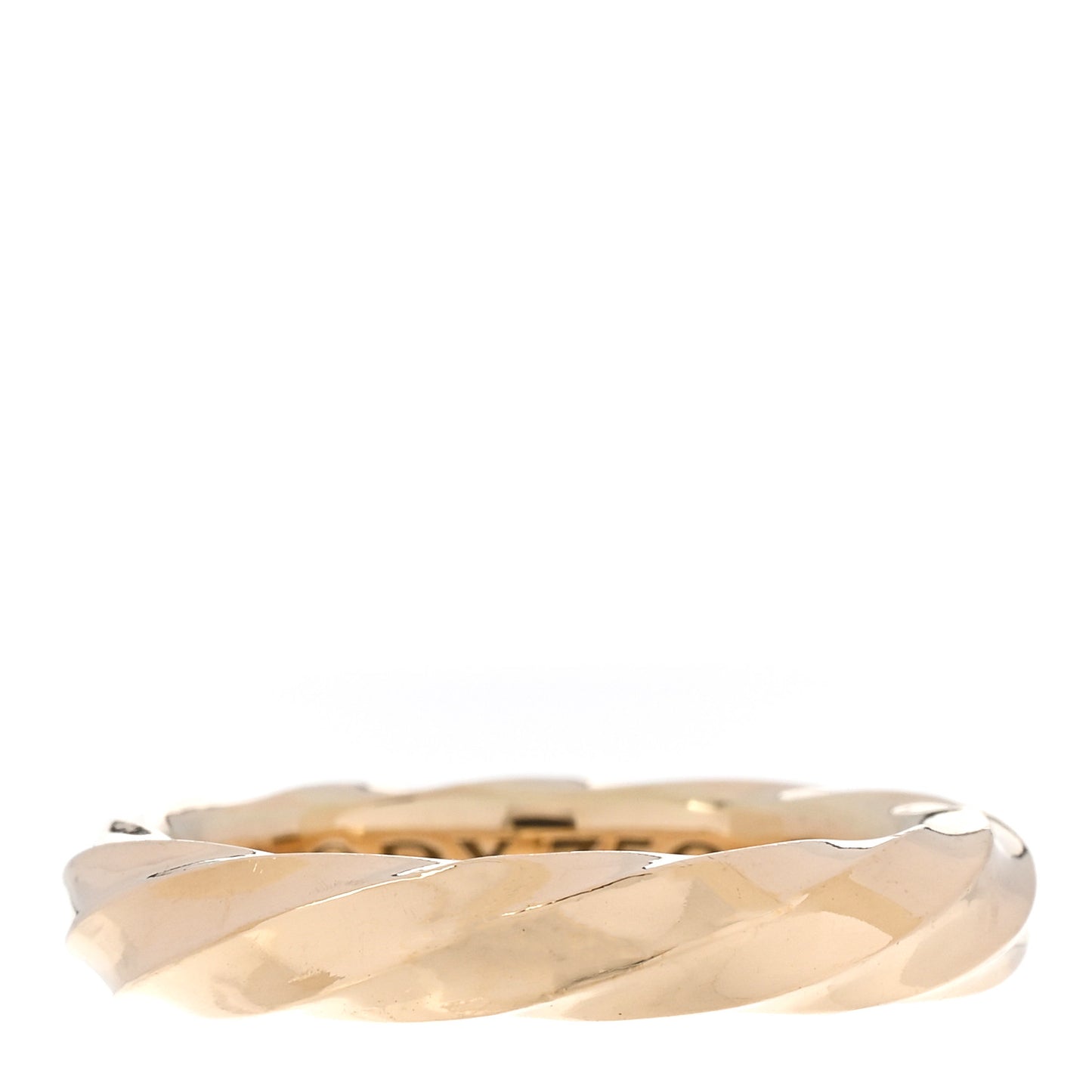 18K Yellow Gold 4mm Cable Edge Band Ring 51 5.75
