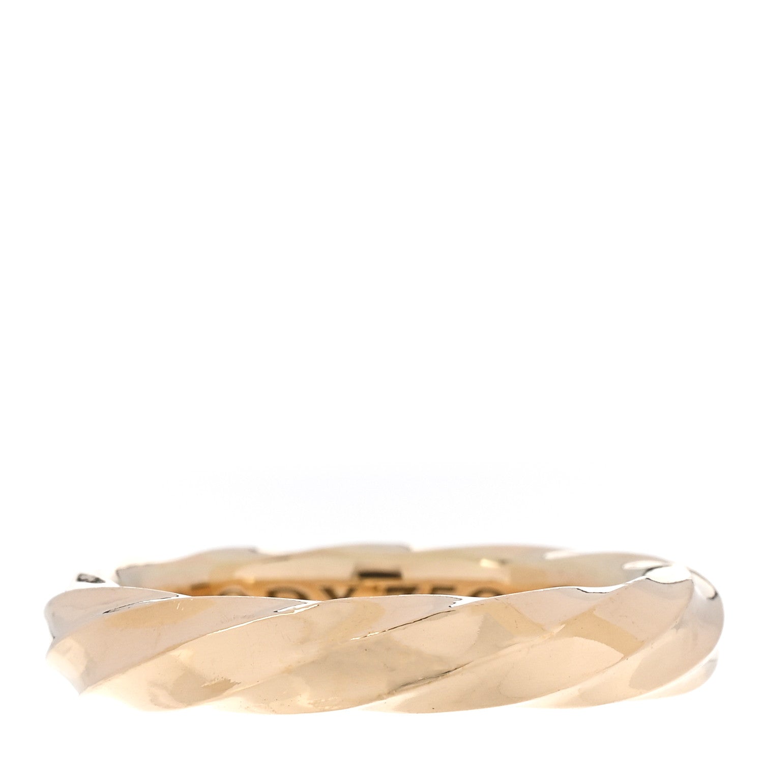 David Yurman 18K Yellow Gold 4mm Cable Edge Band Ring 51 5.75 1 of 5
