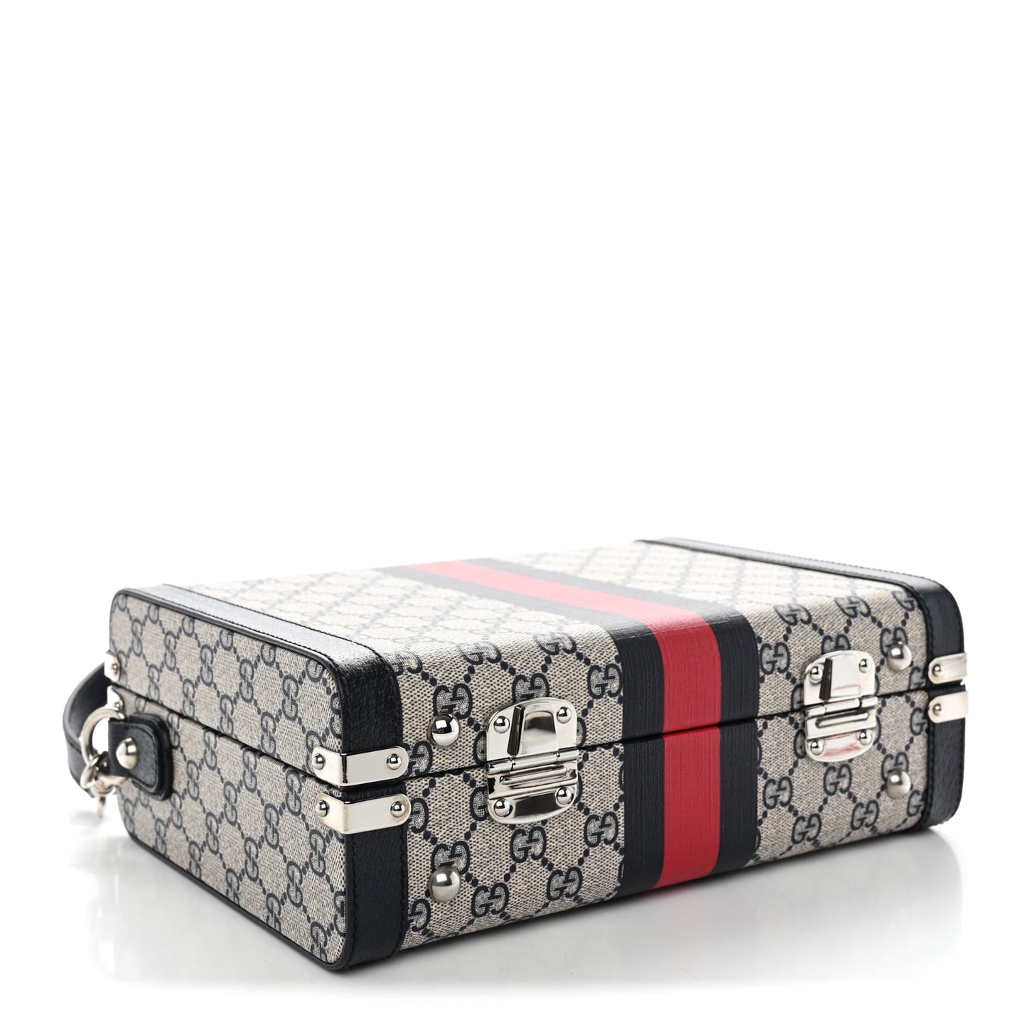 GG Supreme Monogram Web Savoy Medium Top Handle Beauty Case Beige Blue