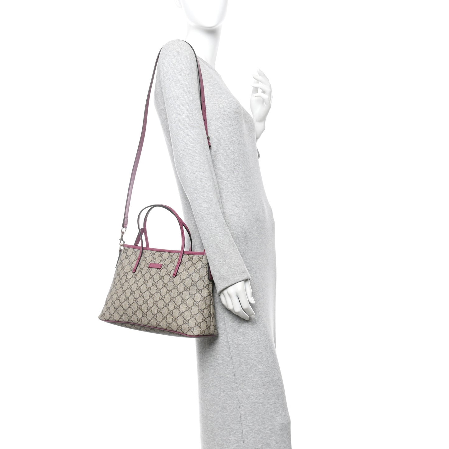 GG Supreme Monogram Small Zippered Tote Beige New Rosette