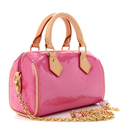 Louis Vuitton Vernis Monogram Nano Speedy Neon Pink 3 of 9