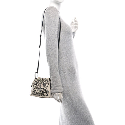 Loewe Calfskin Barroco Mini Flamenco Tassel Knot Clutch White Multicolor 2 of 10