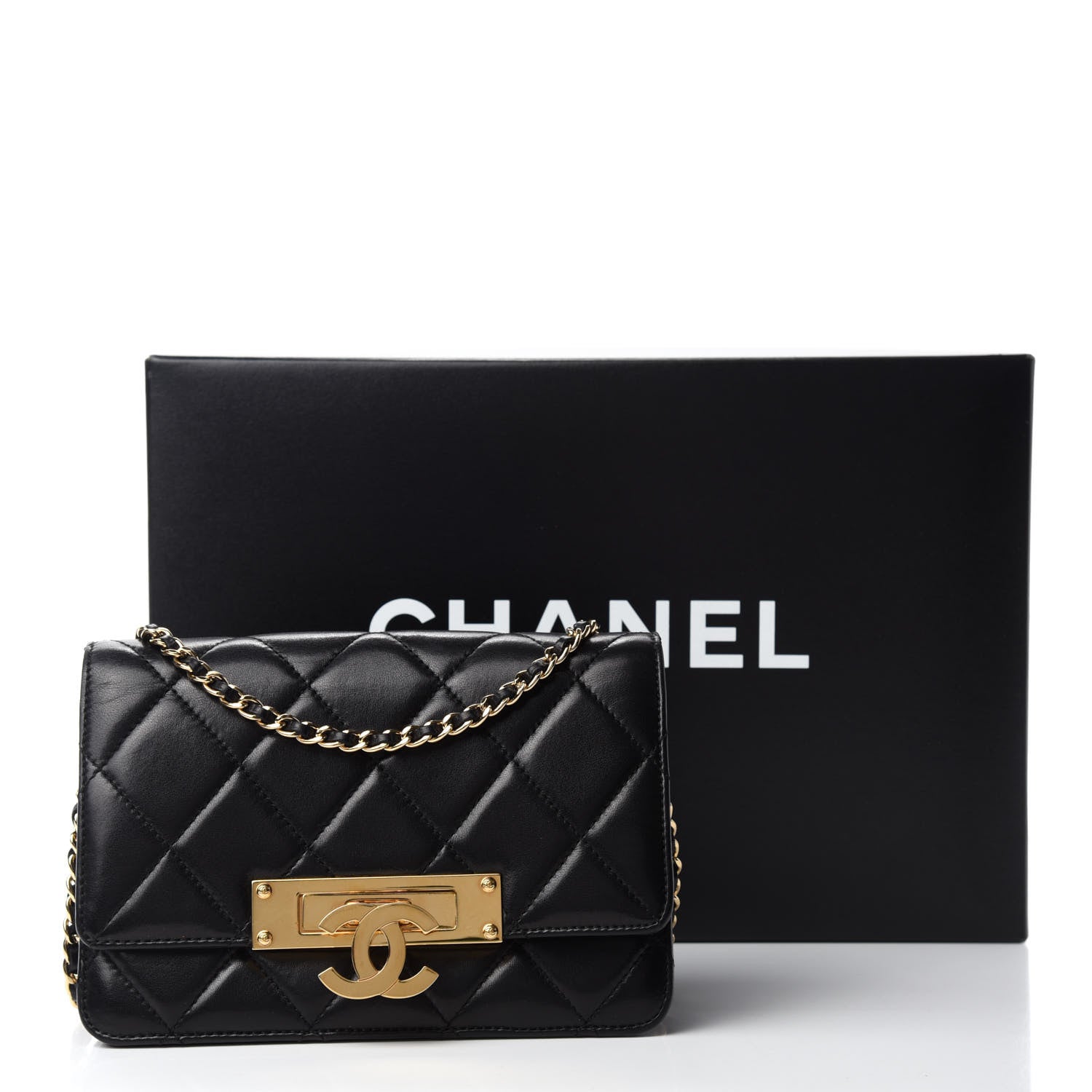 Chanel Lambskin Quilted Golden Class Wallet on Chain WOC Black 11 of 11