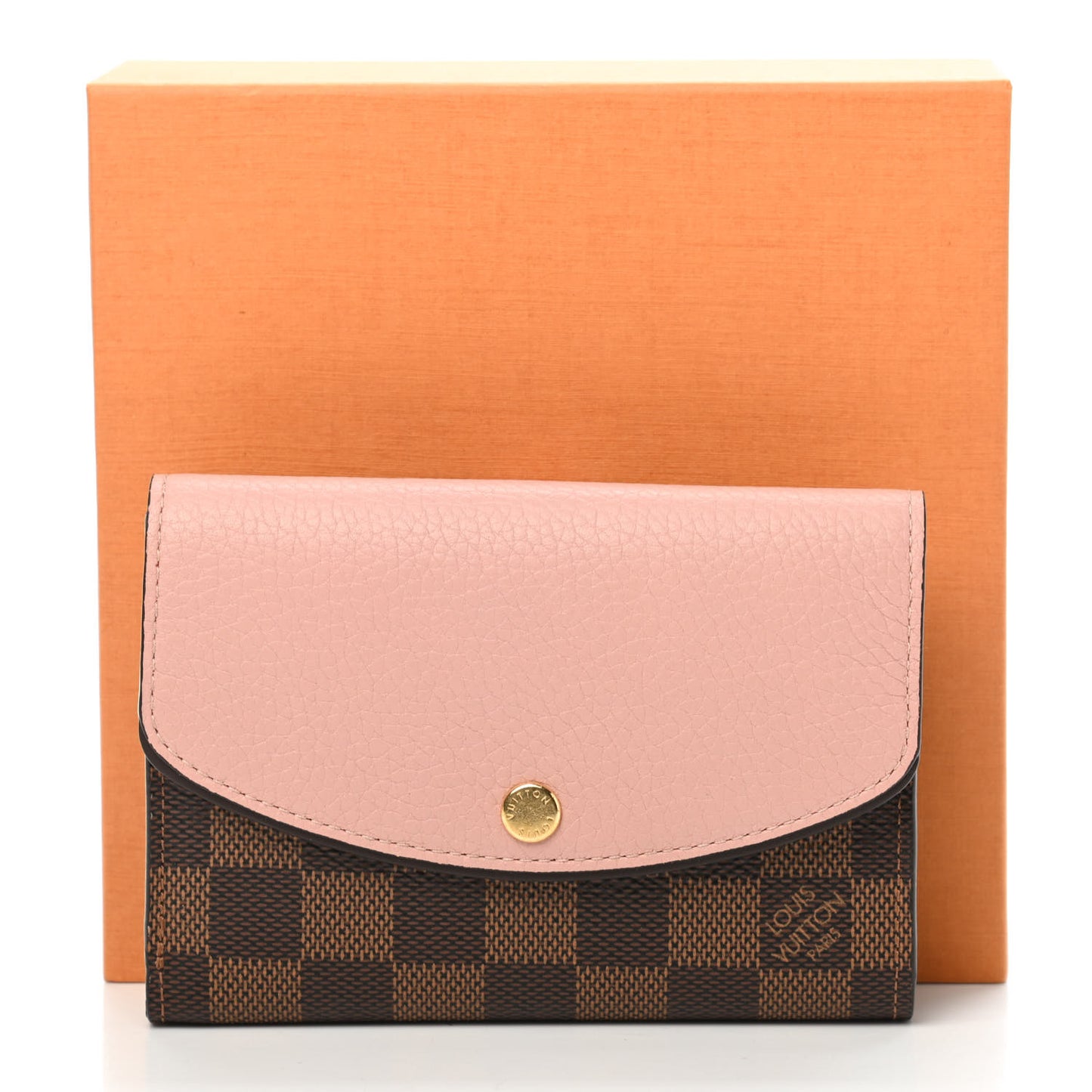 Damier Ebene Normandy Compact Wallet Rose Ballerine