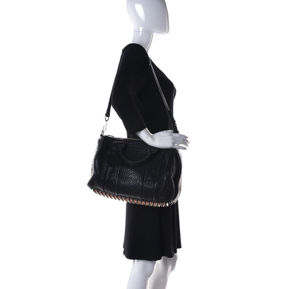 Alexander Wang Pebbled Lambskin Rocco Black Rose Gold Hardware 2 of 16
