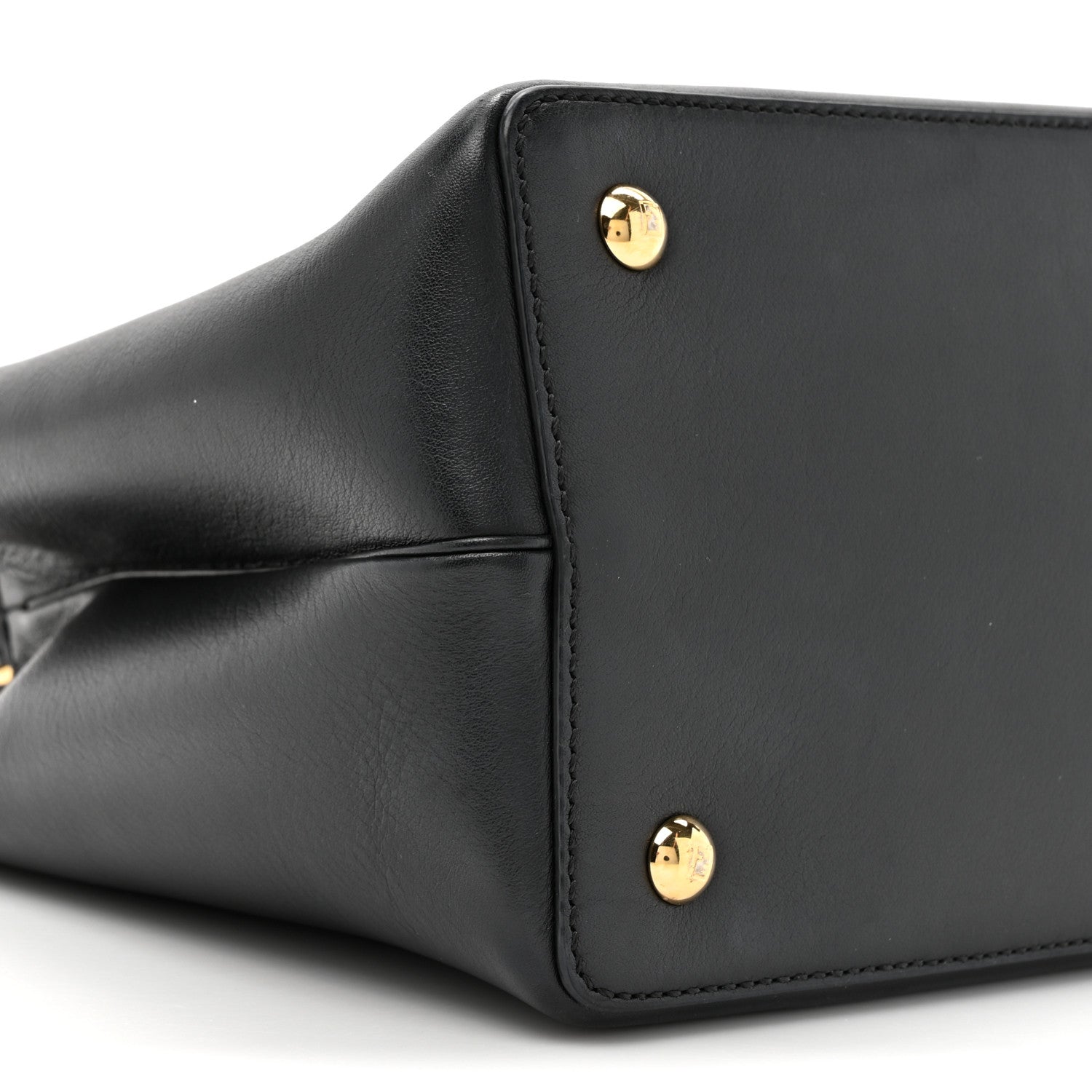 Fendi Vitello Dolce Century Petite 2Jours Tote Black Carbone 10 of 14