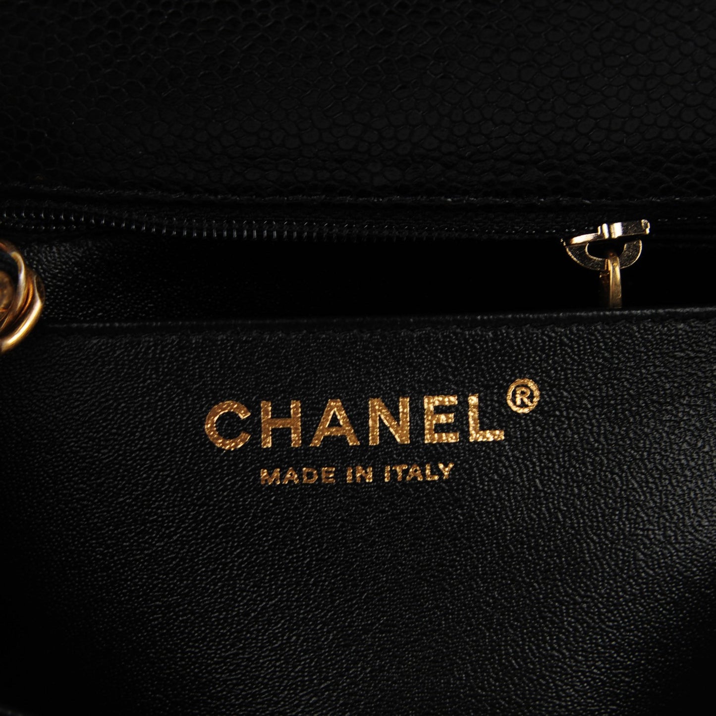 Caviar Quilted Mini Square Flap Black