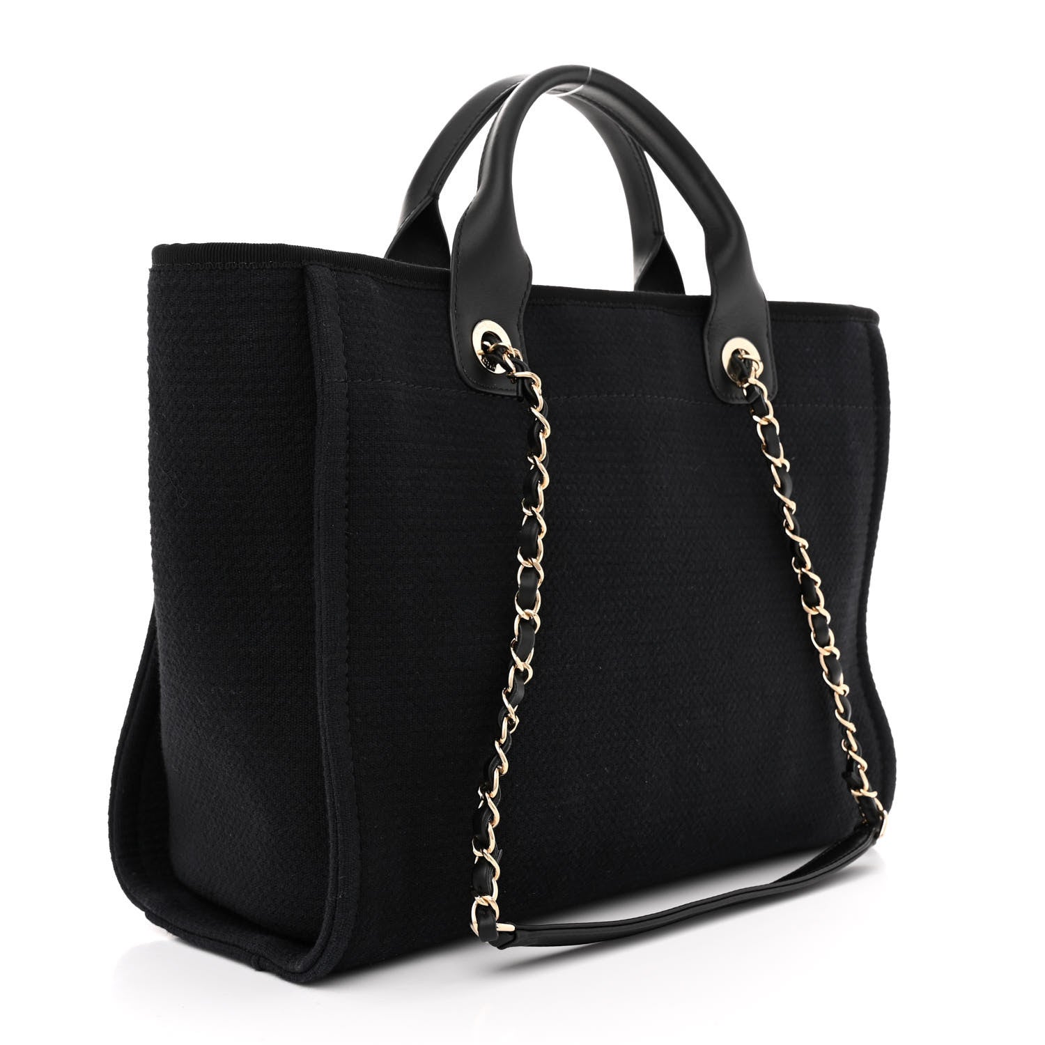 Chanel Mixed Fibers Small Deauville Tote Black 4 of 14