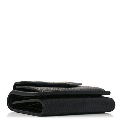Prada Vitello Grain Small Tri-Fold Wallet Black 4 of 7