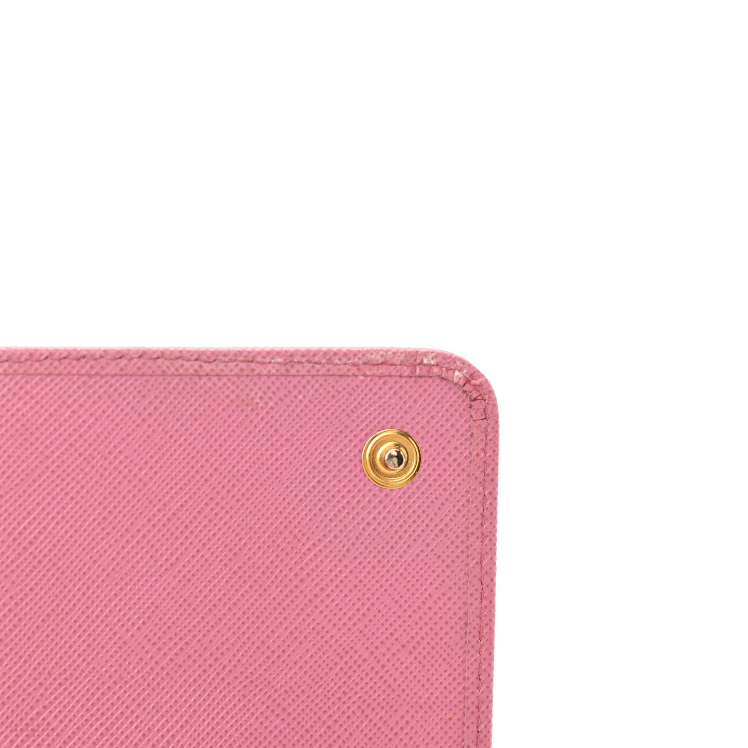 Prada Saffiano Metal Oro Chain Wallet Ibisco 11 of 14