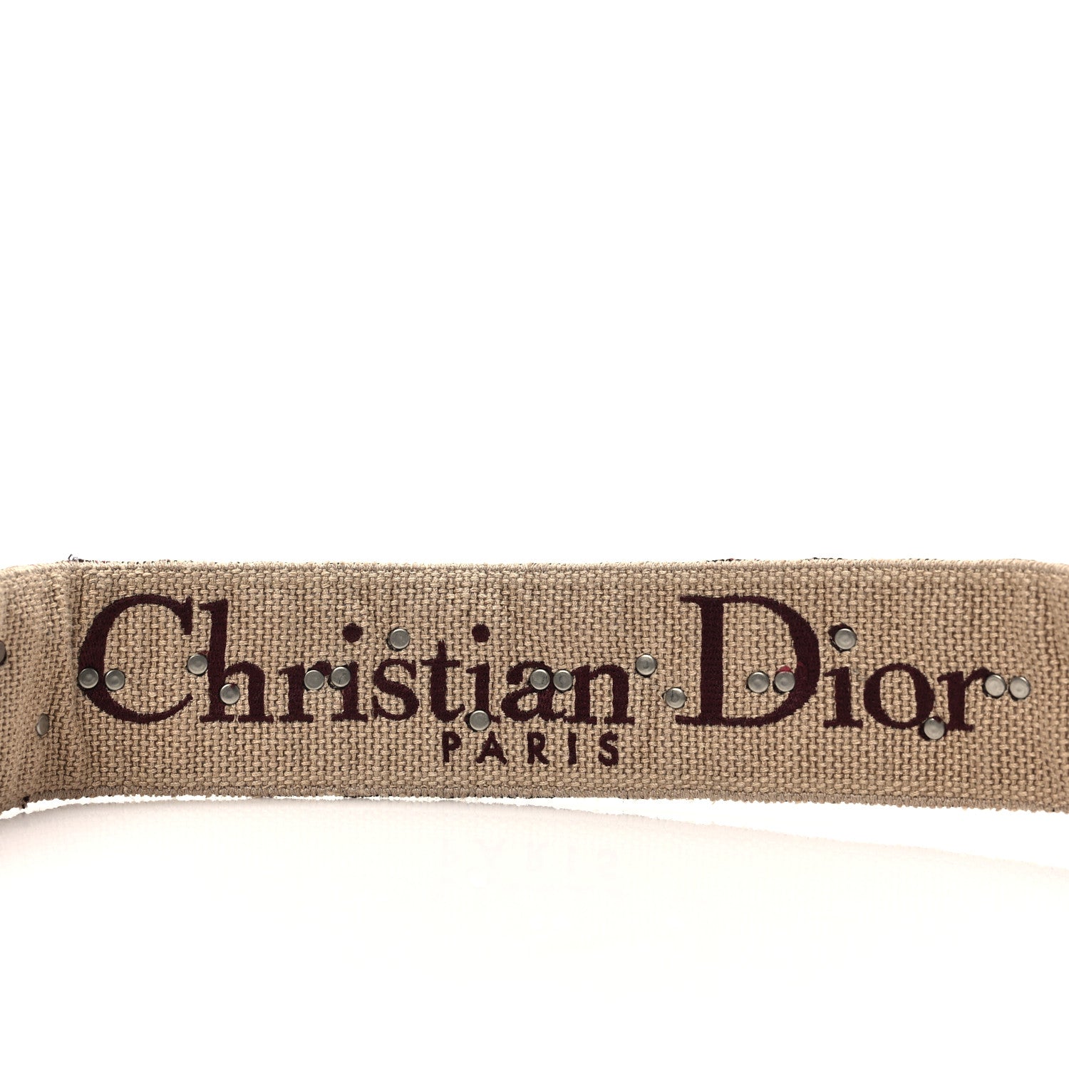 Christian Dior Oblique Studded Shoulder Strap Burgundy 2 of 5
