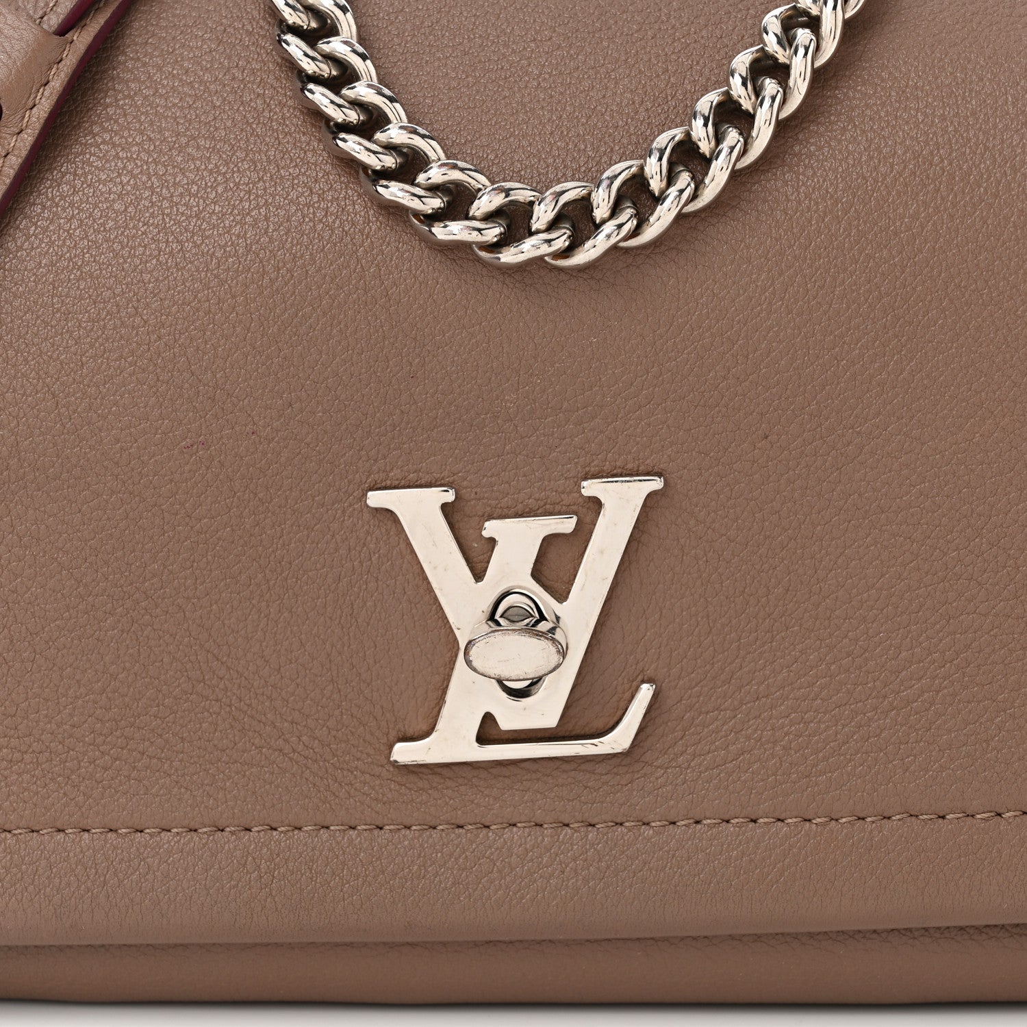 Louis Vuitton Soft Calfskin Lockme II Chain Bag BB Taupe Glace 7 of 9