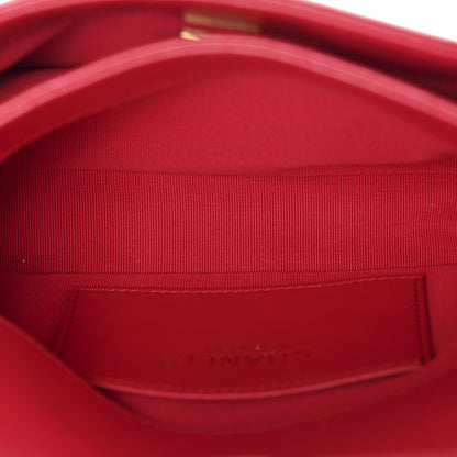 Chanel Lambskin Quilted Enamel Chain Logo Mini Flap Red 5 of 10