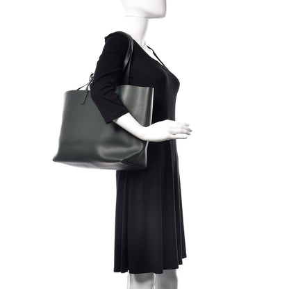 Saint Laurent Calfskin Large Shopping Tote Dark Green 2 of 11