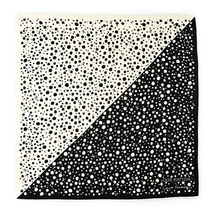 Louis Vuitton LV x YK Silk Wool Infinity Dots Shawl Black White 1 of 7
