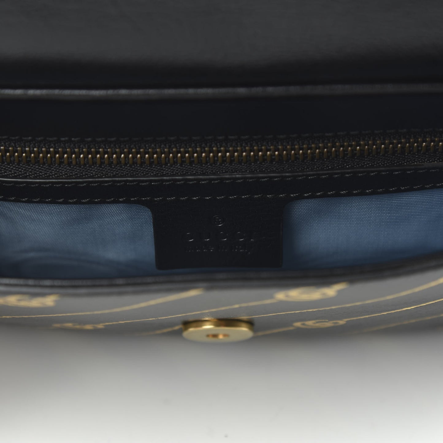 Calfskin Diagonal GG Medium Thiara Double Envelope Shoulder Bag Black White